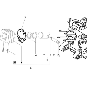 Gruppe Zylinder-Kolben-Kolbenbolzen Piaggio Zip 50 SP 2006-2013