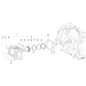 Zylinderkolbenbolzengruppe Vespa GTS 125 4T E5 ABS 2021 (EMEA)