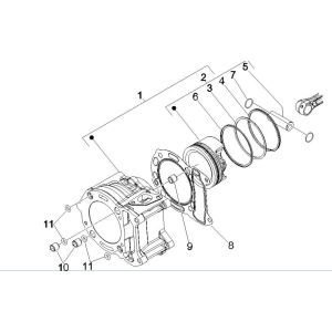 Gruppe Zylinder-Kolben-Kolbenbolzen Vespa GTV 250 4T 4V IE