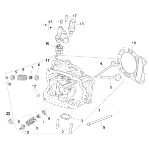 Gruppenkopf - Ventile - Piaggio Beverly 300 4T 4V HPE ABS E5 2021-2022 (EMEA)