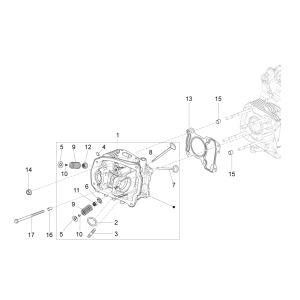 Zylinderkopf - Ventile Vespa Sprint 150 3V IE ABS Euro 3 2015