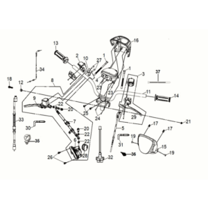 Lenker Sym Mio 50I E5 Blau/Schwarz (BU-280S/BK-001C)