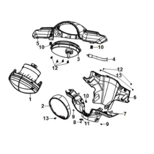 Griffabdeckung - Scheinwerfer Sym E-Fiddle Petrolgrün (GN546U)