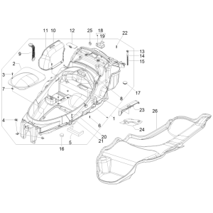 Helm-Mülleimer Piaggio MP3 300LT Sport 2009-2014