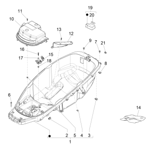 Piaggio MP3 350 Maxi Sports E4 ABS 2018-2020 Helmfach (EMEA)