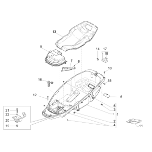 Helm-Mülleimer Piaggio MP3 500 LT Sport 2014-2016