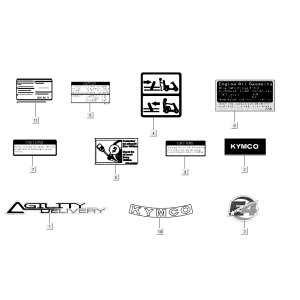 Infostickers Kymco Agility Delivery 4-Takt euro4 weiß