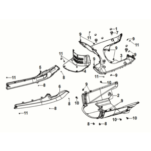 Innenkotflügelbodenverkleidung Mittelverkleidung Sym Fiddle IV 50 E5 Metallisch Hellbraun (BK-7C)