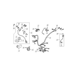 Kabelbaum - Zündschloss Kymco B & W LC 2-Takt Silber