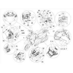 Kabelsatz Piaggio Beverly 300 IE ABS E4 2016—2020 (EMEA)