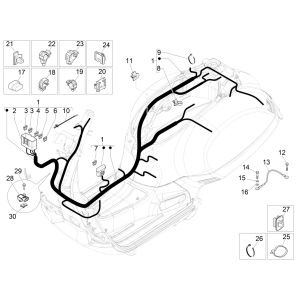 Vespa GTS 125 4-Takt IE ABS Euro4 Kabelsatz 2016-2018