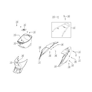 Heckhaube Kymco Agility Fat 12' 4-Takt sportlich orange