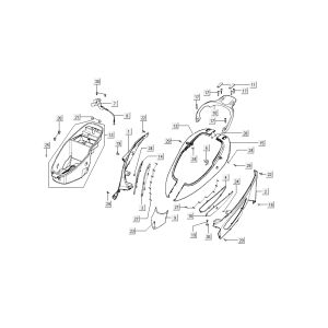 Heckhauben Kymco BW LC 2-Takt silber