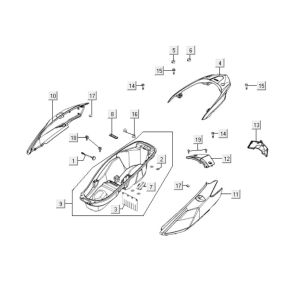 Hintere Kapselung Kymco Downtown 125i