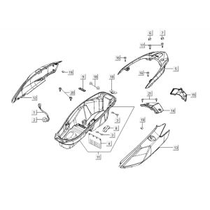 Rückseite Kymco Downtown 300i weiß