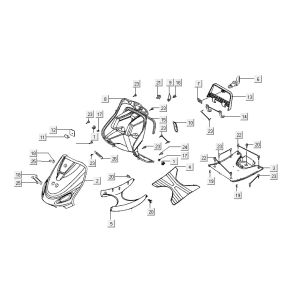 Kapdelen Kymco ZX 2t Wechselstrom silberorange