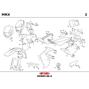 Motorhauben Rieju MRX blau 2004 2-Takt