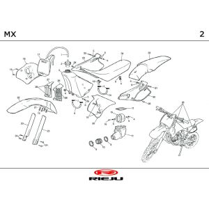 Motorhauben Rieju MX orange 2000 2-Takt