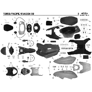 Motorhauben Rieju Pacific grau 2009 2-Takt