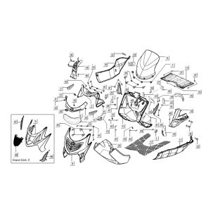 Hauben vorne mittel Kymco Grand Dink 2-Takt Anthrazit