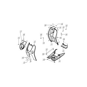 Hauben vorne mittel Kymco Sento 4-Takt Weiß