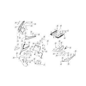 deckt vorne Mitte Kymco Super8 4-Takt ab 2009 weiß