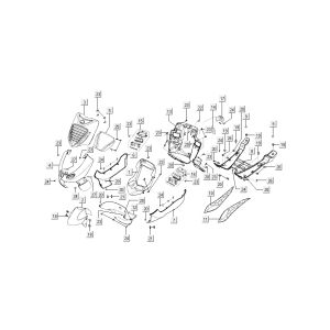 Vorne+mitte Kymco BW LC 2-Takt Silber