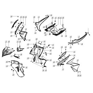Kappenteile für Kymco Super 8 Street 4-Takt rot