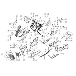 Frontabdeckungen Kymco Xciting 400i Mattschwarz