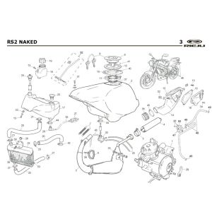 Kühlung- Kraftstofftank- Auspuff Rieju Rs2 Naked red 2009 2-Takt