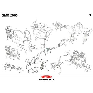 Kühlung- Kraftstofftank- Auspuff Rieju SMX schwarz 2004 2-Takt