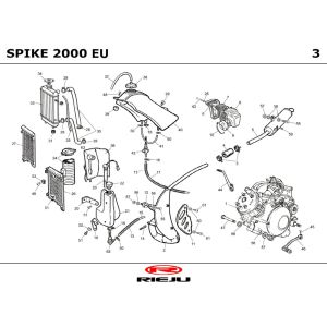 Kühlung- Kraftstofftank- Auspuff Rieju Spike blau 2001 2-Takt