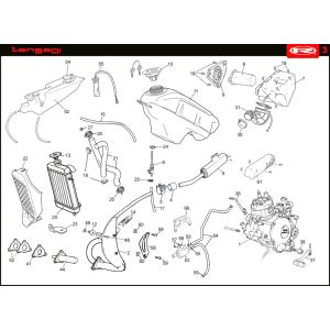 Kühlung- Kraftstofftank- Auspuff Rieju Tango blau 2008 2-Takt