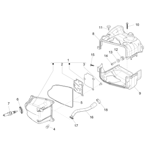 Vespa Sprint 4-Takt-Kühlventildeckel mit 3 Ventilen (Euro4 IGET)