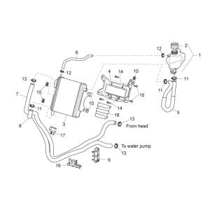 Kühlsystem Aprilia SR 50 H2O ie+Vergaser 2004-2009