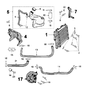 Kühlsystem Peugeot Jet Force LC weiß