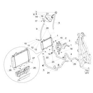 Piaggio Beverly 125 RST 4T 4V IE E3 2010-2015 Kühlsystem (EMEA)