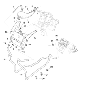 Kühler - Kühlschläuche - Kühlmitteltank Piaggio NRG Power 50 2-Takt LC Euro 4