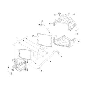 Kühlschrank - Ventildeckel Vespa Sprint 45km 4-Takt-4-Ventil