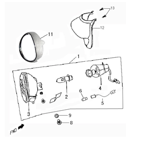 Scheinwerfer BTC Old Classic blau