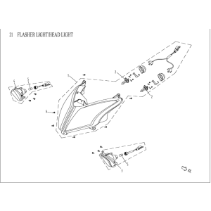 Scheinwerfer China Venom weiß