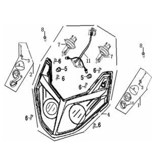 Scheinwerfer Generic Xor gelb 2009 2-Takt