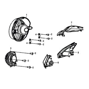 Koplamp KPL. Sym Crox 50 E4 BLACK/GRAY (BK-5560S/GY-7450U)