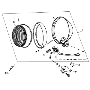 Scheinwerfer Kpl Sym Allo (WH871) champagner