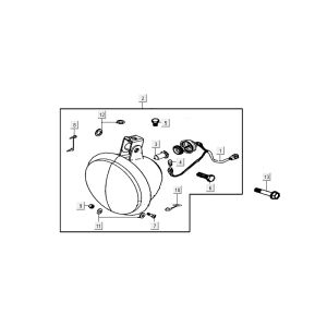 Scheinwerfer Kymco Carry 4-Takt-Einspritzung euro4 glänzend schwarz