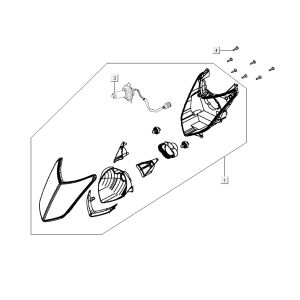 Scheinwerfer Kymco City 16' 4-Takt dunkelgrau