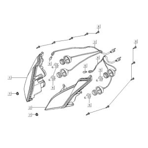 Scheinwerfer Kymco Downtown 300i dunkelgrau