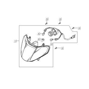 Scheinwerfer Kymco Vitality 4t AC diamantschwarz