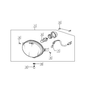 Scheinwerfer Kymco Yup 2t Wechselstrom klassisch grün