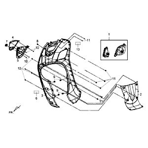 Scheinwerfer-Frontplatte Sym Fiddle III (BU535S WH006) blau weiß